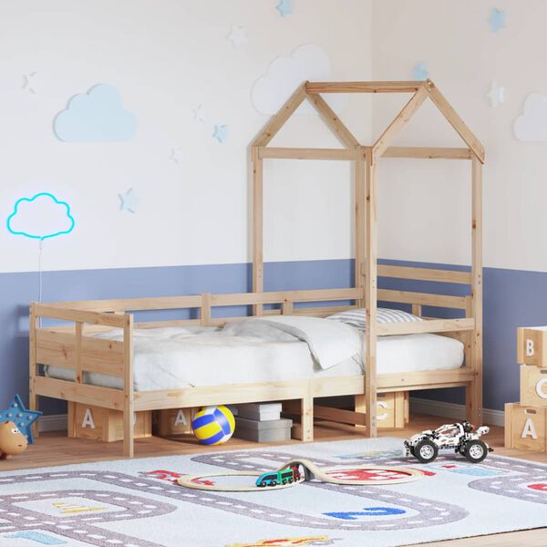 vidaXL Denn&aacute; posteľ so strie&scaron;kou 90x200 cm borovicov&yacute; mas&iacute;v