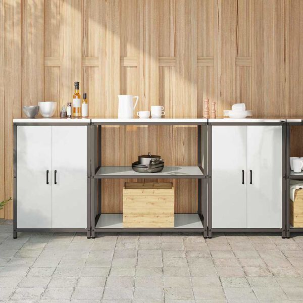 vidaXL Kuchynsk&yacute; &uacute;ložn&yacute; set 3 pcs Strieborn&aacute; Pozinkovan&aacute; oceľ