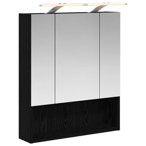 vidaXL K&uacute;peľňov&aacute; zrkadlov&aacute; skrinka Čierny dub 60 x 14.5 x 70 cm