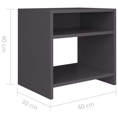 vidaXL Nočný stolík sivý 40x30x40 cm drevotrieska