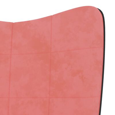 vidaXL Relaxačné kreslo ružové zamat a PVC