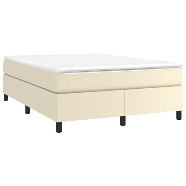 vidaXL Boxspring posteľ s matracom kr&eacute;mov&aacute; 140x190 cm umel&aacute; koža