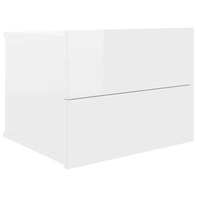 vidaXL Nočné stolíky 2 ks, lesklé biele 40x30x30 cm, kompozitné drevo