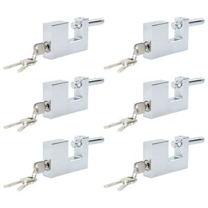 vidaXL Visiaci z&aacute;mok 6 pcs Strieborn&aacute; 7,8 x 2 x 5 cm Železo