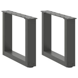 vidaXL Nohy konferenčn&eacute;ho stol&iacute;ka v tvare U, 2 ks, antracitov&eacute;, 30 x (30-31) cm, oceľov&eacute;