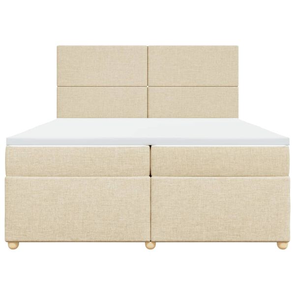vidaXL Boxspring posteľ s matracom kr&eacute;mov&aacute; 200x200 cm l&aacute;tka