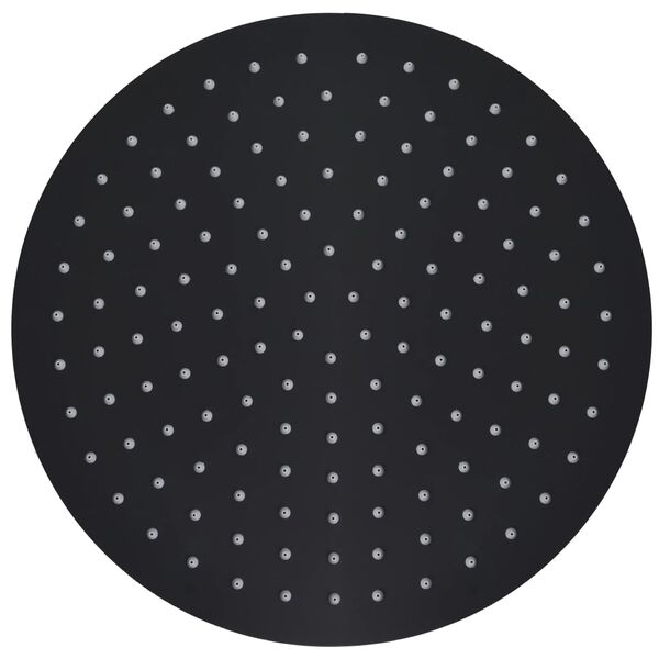 vidaXL Dažďová sprchová hlavica, oceľ 30 cm, okrúhla, čierna