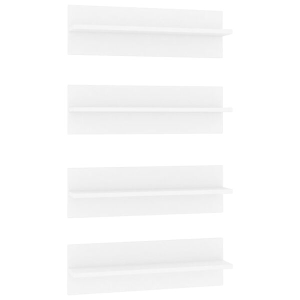 vidaXL N&aacute;stenn&eacute; police 4 ks biele 60x11,5x18 cm drevotrieska