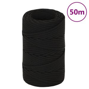 vidaXL Pracovn&eacute; lano čierne 2 mm 50 m polyester