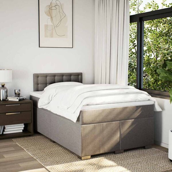 vidaXL Boxspring posteľ s matracom sivohned&aacute; 120x190 cm l&aacute;tka