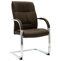 vidaXL Kancelárska stolička s perovou kostrou hnedá látka