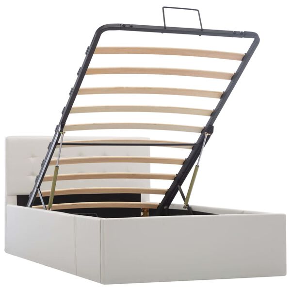 vidaXL Hydraulick&yacute; posteľn&yacute; r&aacute;m+&uacute;ložn&yacute; priestor, umel&aacute; koža 100x200 cm