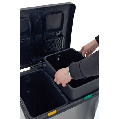 EKO Pedálový odpadkový kôš Rejoice 2x30 L matný strieborný