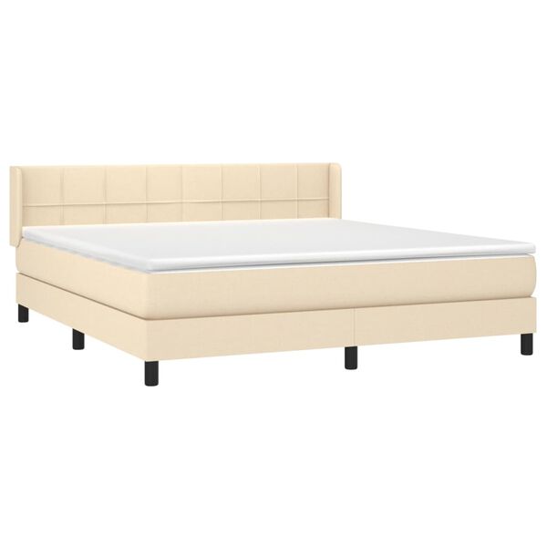 vidaXL Posteľn&yacute; r&aacute;m boxspring s matracom kr&eacute;mov&yacute; 180x200 cm l&aacute;tka
