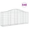 vidaXL Obl&uacute;kov&eacute; gabionov&eacute; ko&scaron;e 40ks 200x30x80/100cm pozinkovan&eacute; železo