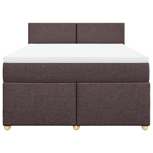vidaXL Boxspring posteľ s matracom tmavohned&aacute; 140x190 cm l&aacute;tka