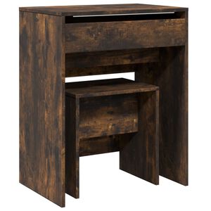vidaXL Toaletn&yacute; stol&iacute;k a stolička dymov&yacute; dub 60x40x113,5 cm
