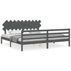 vidaXL Posteľn&yacute; r&aacute;m s čelom siv&yacute; 200x200 cm mas&iacute;vne drevo