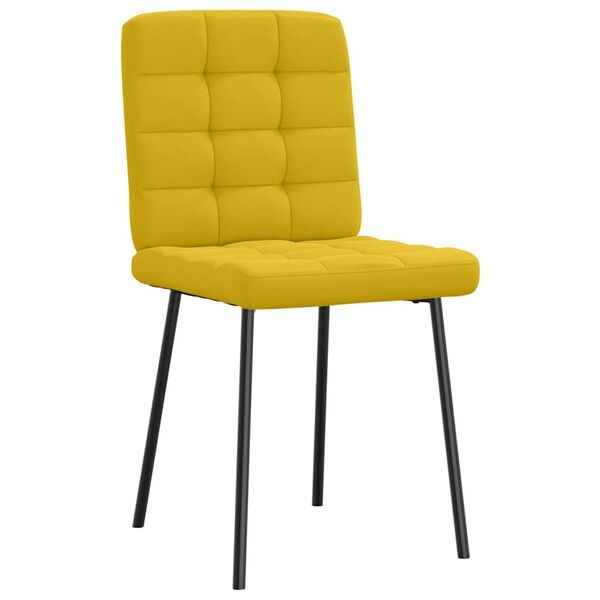 vidaXL Jedálenské stoličky 2 ks žlté zamatové