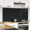 vidaXL Kuchynský backsplash Čierna 70 x 60 cm tvrdené sklo