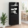 vidaXL Highboard so z&aacute;suvkou Čierny dub 69,5 x 34 x 180 cm