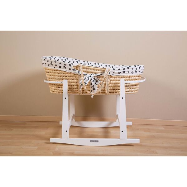 CHILDHOME Mojži&scaron;ov k&ocirc;&scaron; s matracom a prikr&yacute;vkou pr&iacute;rodn&aacute; a leopardia