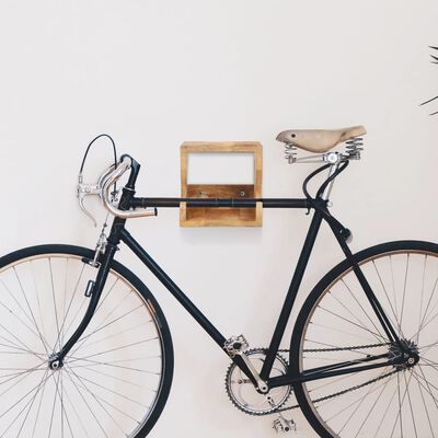 vidaXL Nástenný držiak na bicykel 35x25x25 cm surový mangovníkový masív