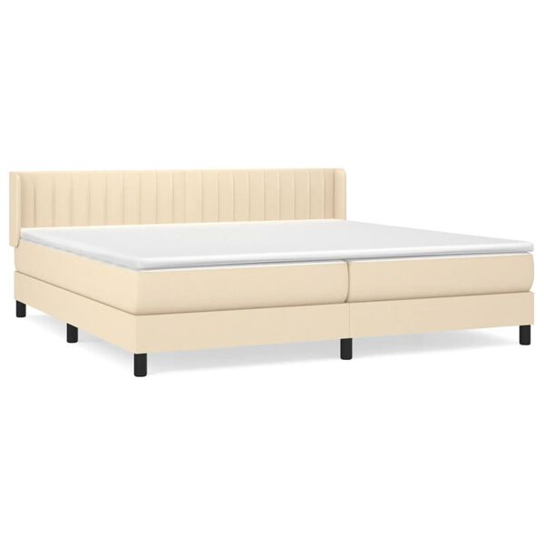 vidaXL Boxspring posteľ s matracom krémová 200x200 cm látka