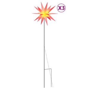 vidaXL Vianočn&eacute; svetl&aacute; s hrotmi 3 ks LED skladacie červen&eacute; 57 cm