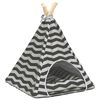 vidaXL Ps&iacute; teepee s vank&uacute;&scaron;om Biela a &scaron;ed&aacute; 40 x 40 x 50 cm Polyester