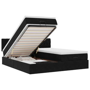 vidaXL Osmansk&yacute; r&aacute;m postele s matracmi čierna 160x200 cm zamat