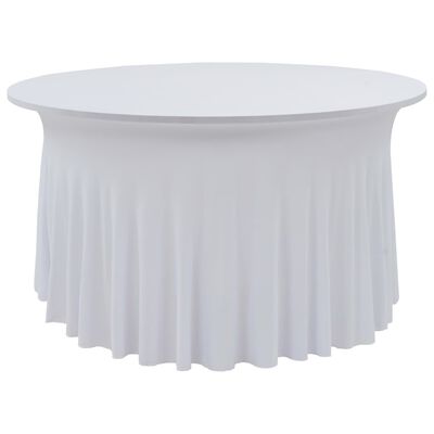 vidaXL Naťahovacie obrusy na stôl so závesom 2 ks biele 150x74 cm