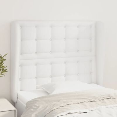 vidaXL Čelo postele so záhybmi biely 93x23x118/128 cm umelá koža