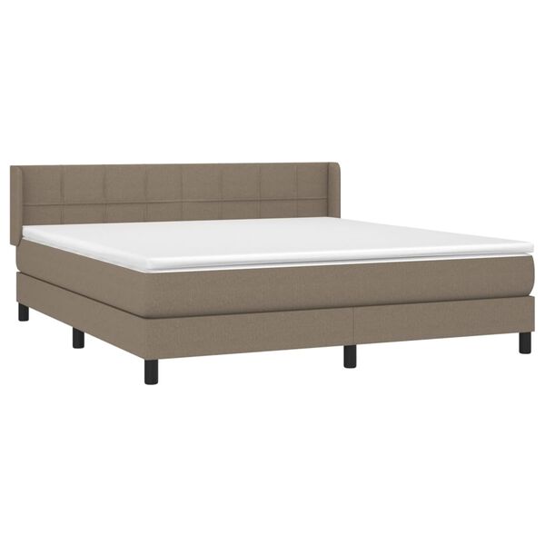 vidaXL Posteľn&yacute; r&aacute;m boxspring s matracom sivohned 160x200 cm l&aacute;tka
