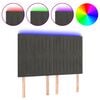 vidaXL Čelo postele s LED tmavosiv&eacute; 144x5x118/128 cm zamat