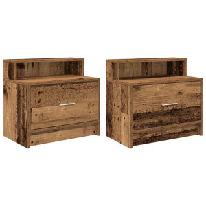 vidaXL Nočn&eacute; skrinky so z&aacute;suvkou 2 ks star&eacute; drevo 51x31x47 cm