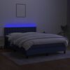 vidaXL Posteľ boxsping s matracom a LED modr&aacute; 140x190 cm l&aacute;tka