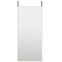 vidaXL Zrkadlo na dvere zlaté 40x100 cm sklo a hliník