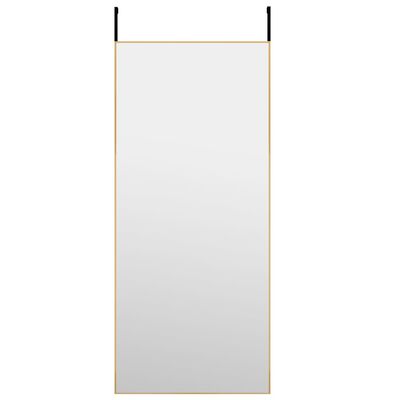 vidaXL Zrkadlo na dvere zlaté 40x100 cm sklo a hliník