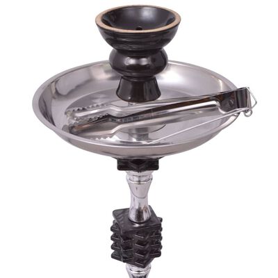 vidaXL Vodná fajka/shisha/hookah so 4 hadicami, čierna, XXL 83 cm