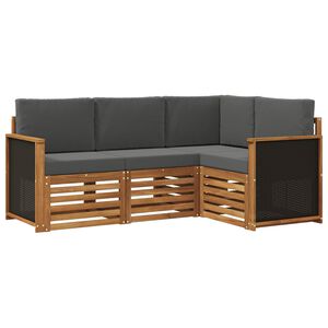 vidaXL S&uacute;pravy pohoviek s vank&uacute;&scaron;om 4 pcs Pevn&eacute; ak&aacute;ciov&eacute; drevo