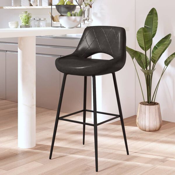 vidaXL Barová stolička sivá umelá koža