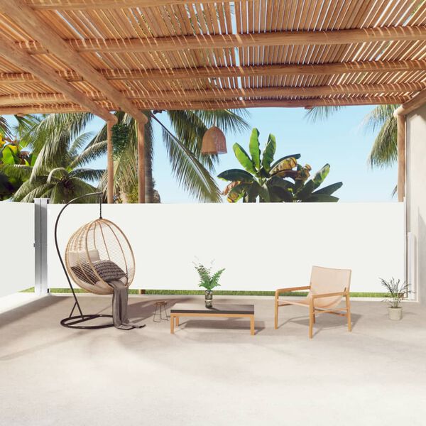 vidaXL Zaťahovacia bočná markíza krémová 160x1000 cm