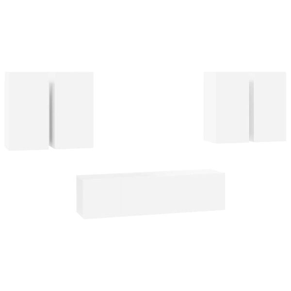 vidaXL 6-dielna s&uacute;prava TV skriniek, biela, kompozitn&eacute; drevo