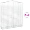 vidaXL Obl&uacute;kov&yacute; gabionov&yacute; k&ocirc;&scaron; 13ks 200x50x220/240cm pozinkovan&eacute; železo