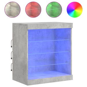 vidaXL Komoda s LED svetlami bet&oacute;novo siv&aacute; 60,5x37x67 cm