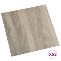vidaXL Samolepiace podlahové dosky 55 ks, PVC 5,11 m², sivohnedé
