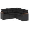 vidaXL Patio Sofa Set 5-miestne Black