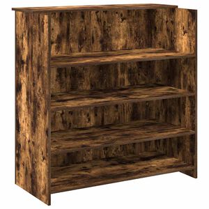 vidaXL Recepčn&yacute; st&ocirc;l dymov&yacute; dub 100x50x103,5 cm kompozitn&eacute; drevo