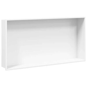 vidaXL V&yacute;klenok do sprchy matn&aacute; biela 32x32x9 cm nerezov&aacute; oceľ